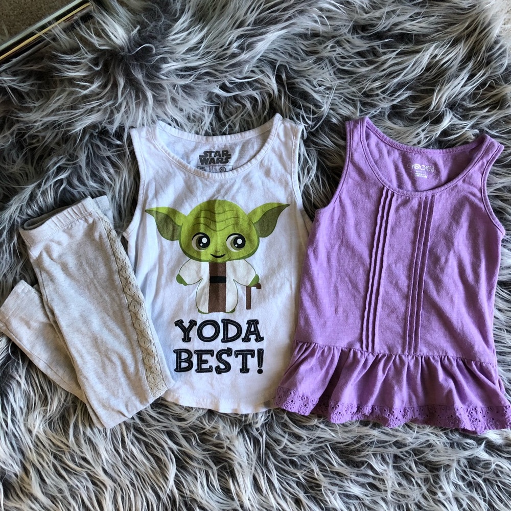 Set of 2 Size 4-5T Girls Tops & Leggings